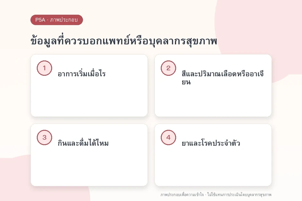 ข้อมูลที่ควรบอกแพทย์หรือบุคลากรสุขภาพ