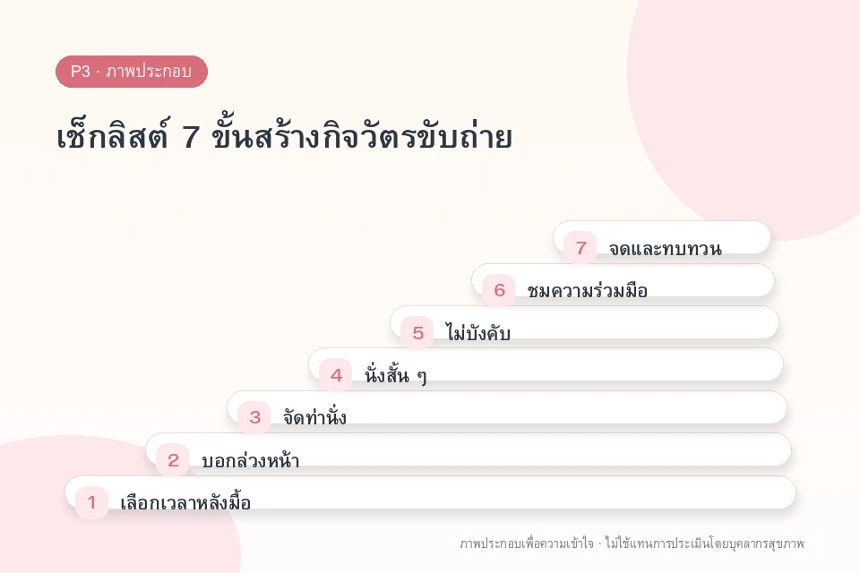 เช็กลิสต์ 7 ขั้นสร้างกิจวัตรขับถ่าย