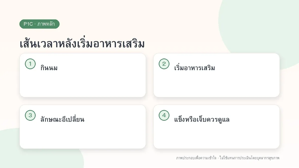 เส้นเวลาหลังเริ่มอาหารเสริม