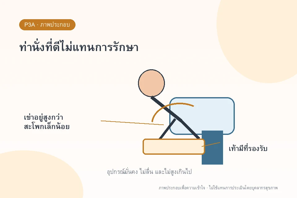 ท่านั่งที่ดีไม่แทนการรักษา