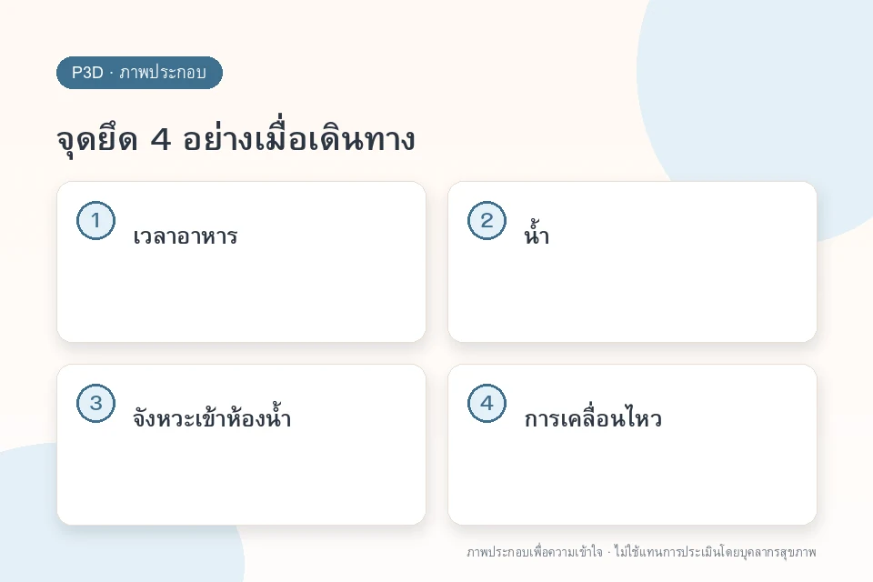 จุดยึด 4 อย่างเมื่อเดินทาง